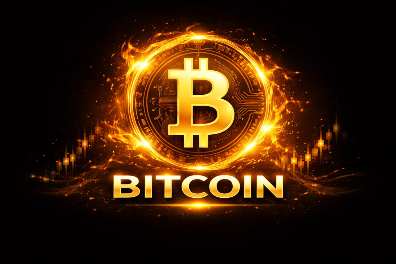 Savants Trading Bitcoin market artwork with a gold Bitcoin symbol
