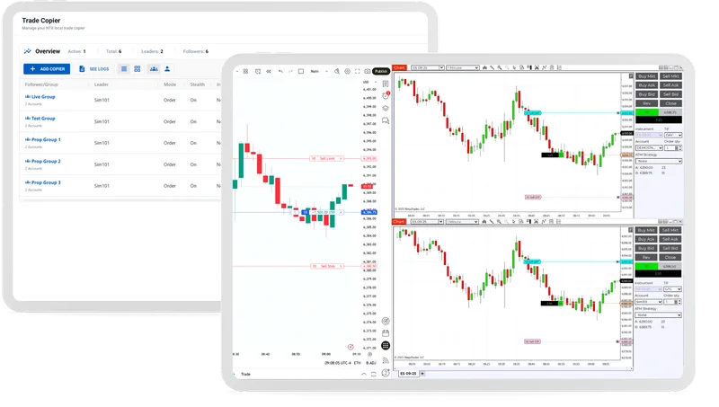 CrossTrade NinjaTrader trade copier interface