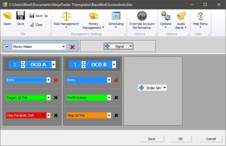 BlackBird trade management interface